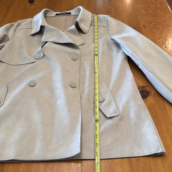 Zara Faux Suede Double Breasted Trench - Picture 8 of 12